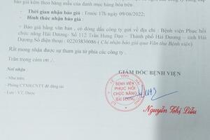 Thư mời thầu vật tư y tế
