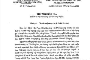 THƯ MỜI BÁO GIÁ DỊCH VỤ VỆ SINH CÔNG NGHIỆP HÀNG NGÀY