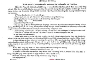 Thư mời chào giá cung cấp kiểm tra đánh giá an toàn thông tin theo cấp độ cho hệ thống CNTT của Bệnh viện Phục hồi chức năng Hải Dương