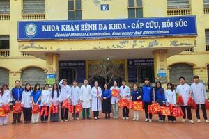 THẦY CÔ VÀ SINH VIÊN TRƯỜNG ĐẠI HỌC KỸ THUẬT Y TẾ HẢI DƯƠNG MANG ĐẾN MÙA XUÂN ẤM ÁP CHO BỆNH NHÂN TẠI BỆNH VIỆN PHỤC HỒI CHỨC NĂNG HẢI DƯƠNG